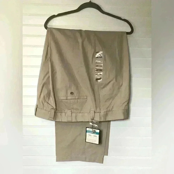 George Foreman Comfort Zone Waist- Relaxer Technology Tan/ Brown Pants 44X30 - Picture 2 of 10